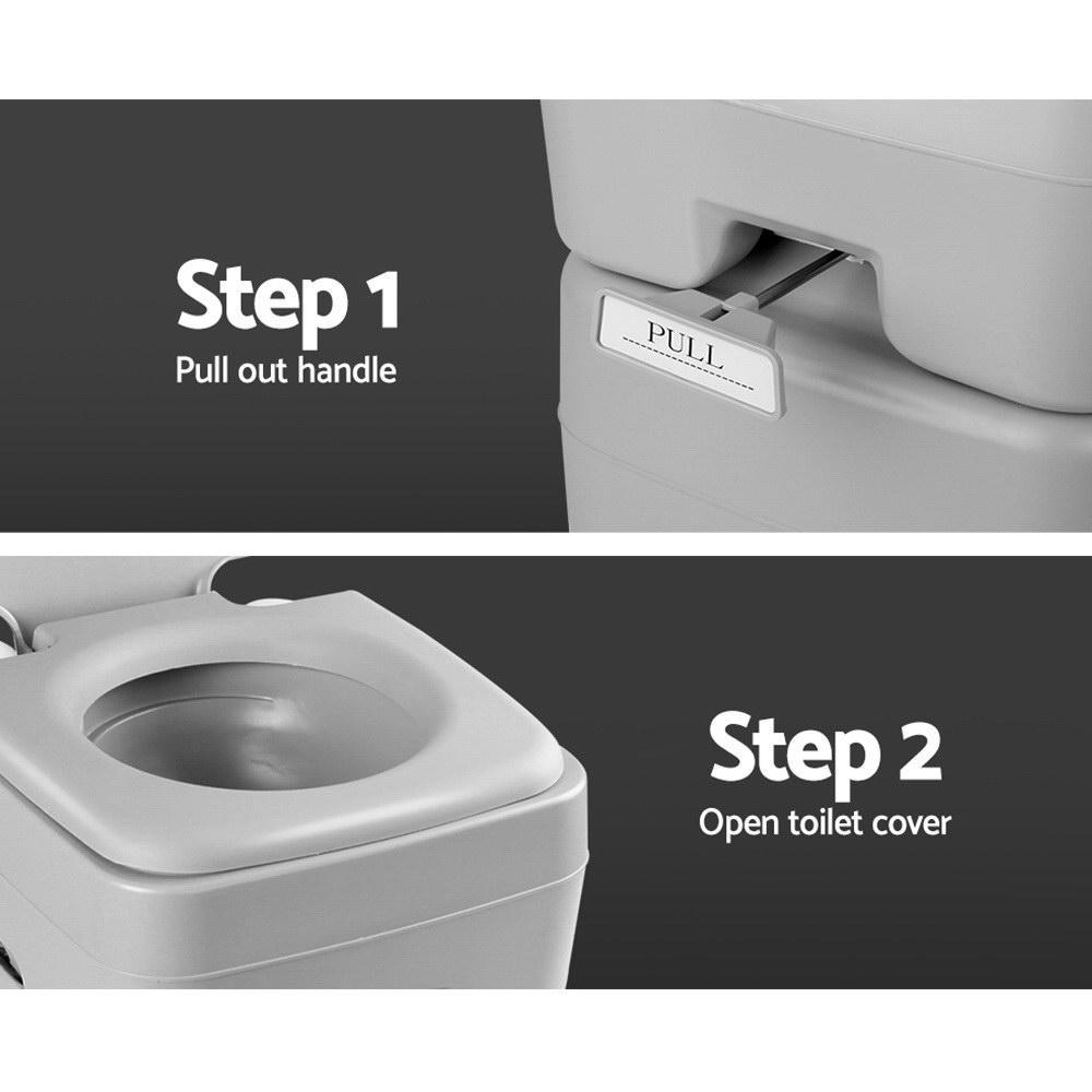20L Outdoor Portable Toilet Camping Potty Caravan Travel Boating Wtih Carry Bag - Everything Caravans