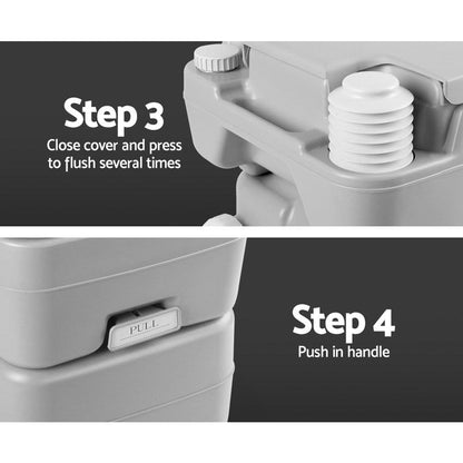 20L Outdoor Portable Toilet Camping Potty Caravan Travel Boating Wtih Carry Bag - Everything Caravans