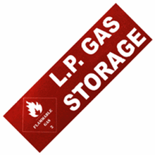 Cylinder Storage Label 150mm x 50mmred Reflective - Everything Caravans
