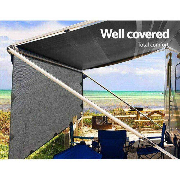 4.6M Caravan Privacy Screens 1.95M Roll Out Awning End Wall - Everything Caravans