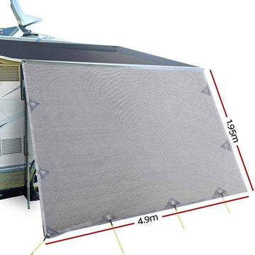 4.9M Caravan Privacy Screens 1.95M Roll Out Awning End Wall - Everything Caravans
