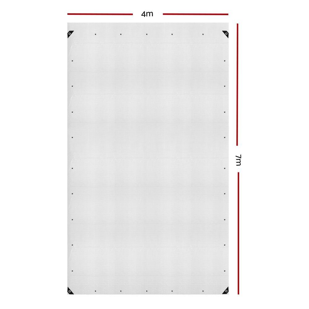 4Mx7M Tarp Camping Tarps Poly Tarpaulin Heavy Duty Cover 135Gsm Clear - Everything Caravans
