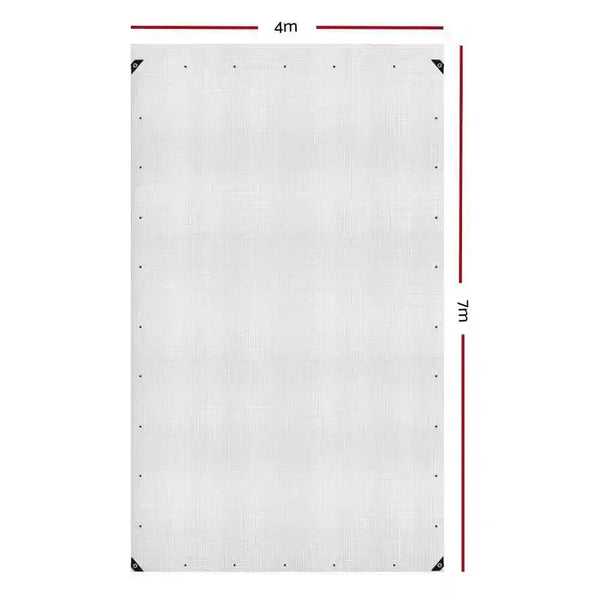 4Mx7M Tarp Camping Tarps Poly Tarpaulin Heavy Duty Cover 135Gsm Clear - Everything Caravans