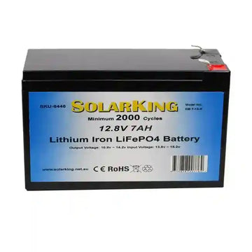 7Ah Solarking Lithium Battery 7amp 12.8 volt with Bms Direct Replacement for Agm - Everything Caravans