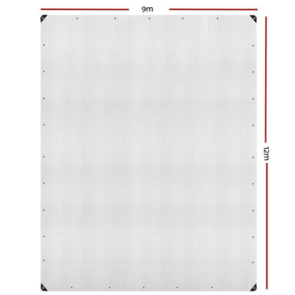 9Mx12M Tarp Camping Tarps Poly Tarpaulin Heavy Duty Cover 135Gsm Clear - Everything Caravans