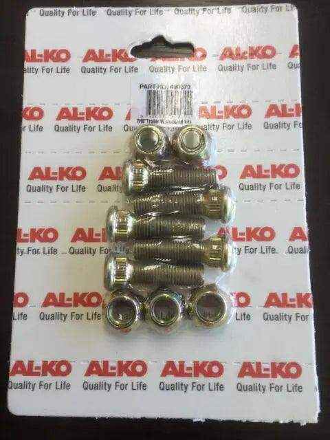 Alko Wheel Studs and Nut Set 7/16" Plated Kit of 5 - Everything Caravans
