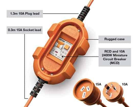 Ampfibian Mini 15A to 10A Adaptor RCD and Overload Protection - Everything Caravans