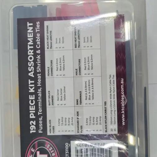 Assorted Fuses Terminals Cable Ties - 192pcs - Everything Caravans