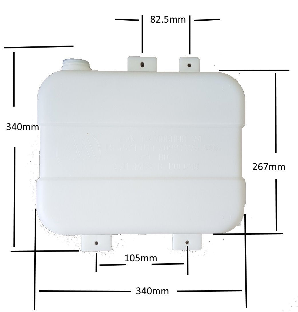 Autoterm Fuel Tank 7L - with Mounting Brackets - White
