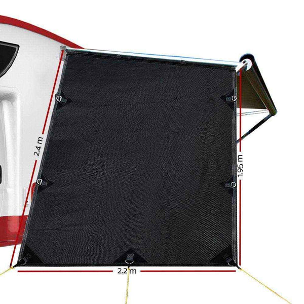 1.95X2.2M Black Caravan Privacy Screen End Wall - Everything Caravans