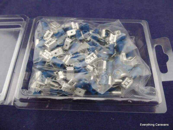 Blue 6.3mm Female Spade+Tab Crimp Pk 100 - Everything Caravans