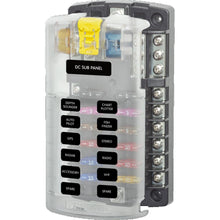 Bluesea Blade Fuse Block – 12 Circuits with Negative Bus and Cover - Everything Caravans