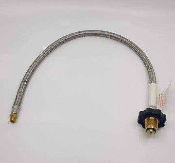 Braided Gas Hose 600mm POL fitting and 1-4 Tapered Thread MNPT 51-Htfp14M600F - Everything Caravans