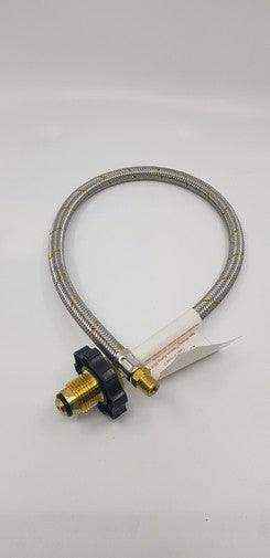 Braided Gas Hose 600mm POL fitting and 1-4 Tapered Thread MNPT 51-Htfp14M600F - Everything Caravans