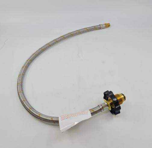 Braided Gas Hose 600mm POL fitting and 1-4 Tapered Thread MNPT 51-Htfp14M600F - Everything Caravans