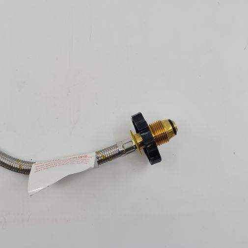 Braided Gas Hose 600mm POL fitting and 1-4 Tapered Thread MNPT 51-Htfp14M600F - Everything Caravans
