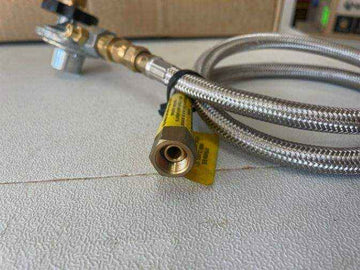 Braided Gas Hose and Regulator for Chescold 3 Way Fridge - Everything Caravans