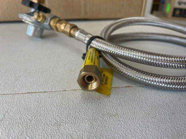 Braided Gas Hose and Regulator for Chescold 3 Way Fridge - Everything Caravans