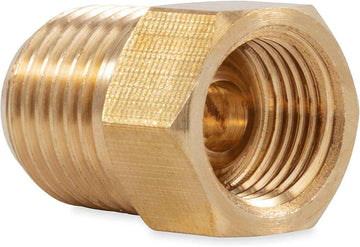 Brass Gas fitting 1-4 Male Taper Thread to 1-4 Female inverted Flare - Everything Caravans