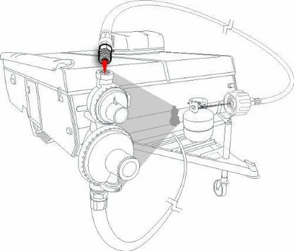Brass Gas fitting 1-4 Male Taper Thread to 1-4 Female inverted Flare - Everything Caravans