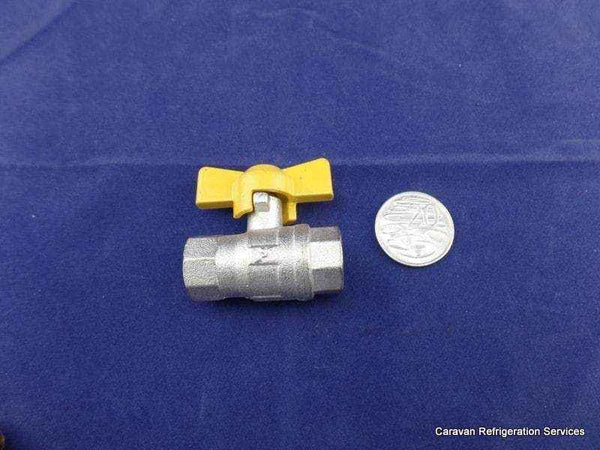 Brass Gas fitting 1-4 Tapered Female AGA Gas Ball Shutoff Valve - Everything Caravans