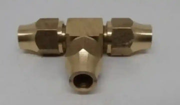 Brass Gas fitting 3-8 Flare Three Way Tee for 3-8 Copper Pipe with Flare Nuts 03-2353 - Everything Caravans