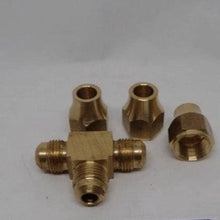 Brass Gas fitting 3-8 Flare Three Way Tee for 3-8 Copper Pipe with Flare Nuts 03-2353 - Everything Caravans