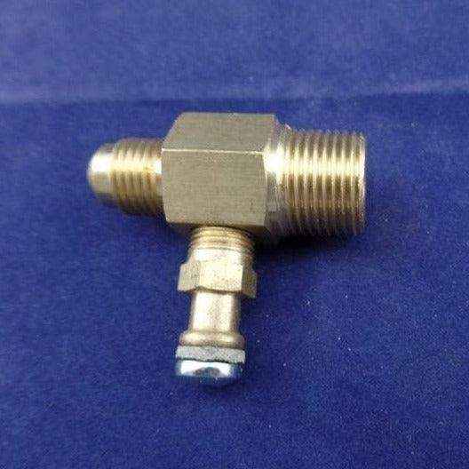 Brass Gas fitting 3-8 Test Point for 5-16 Flare for 5-16 Copper Pipe - Everything Caravans