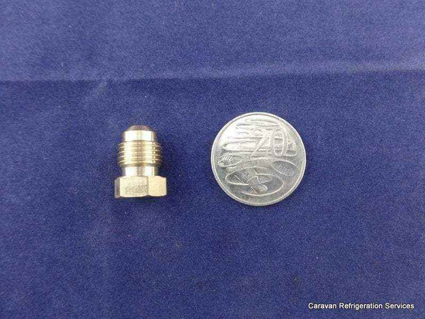 Brass Gas fitting 5-16 Flare Plug for 5-16 Flare - to Cap Gas Lines - Everything Caravans