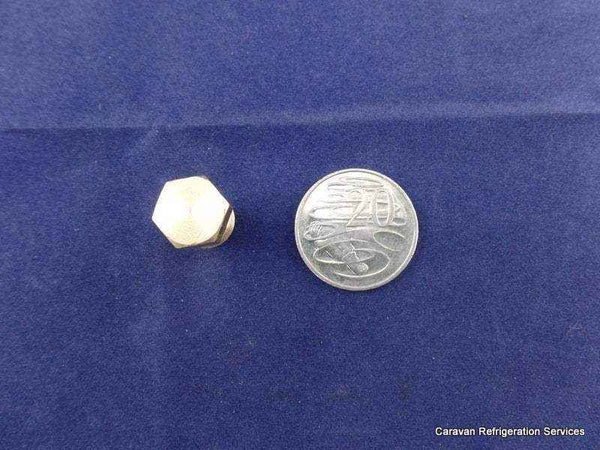 Brass Gas fitting 5-16 Flare Plug for 5-16 Flare - to Cap Gas Lines - Everything Caravans
