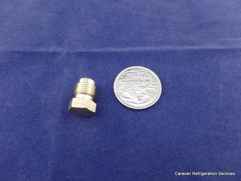 Brass Gas fitting 5-16 Flare Plug for 5-16 Flare - to Cap Gas Lines - Everything Caravans