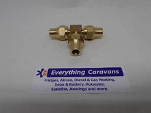 Brass Gas fitting 5-16 Flare Three Way Tee for 5-16 Copper Pipe with Flare Nuts 2352 - Everything Caravans