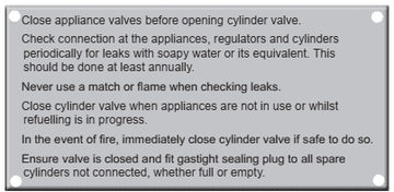 C-7 Gas Code Metal Plate for Gas Cylinder - Everything Caravans