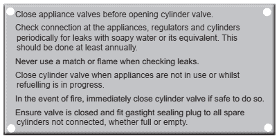 C-7 Gas Code Metal Plate for Gas Cylinder - Everything Caravans