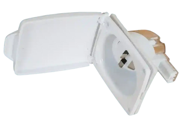 C Type 15amp AC Power inlet Socket Black CMS 230Vac Plug N Play - Everything Caravans