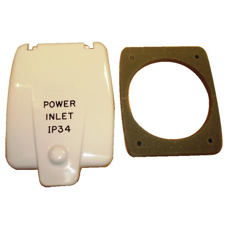 Clipsal Flap for Old Type 240volt Caravan inlet - White - Everything Caravans