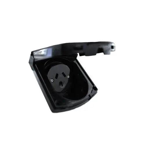 Clipsal (New) Black External 10 amp Power Outlet. 415Vfbk - Everything Caravans