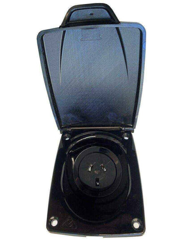 CMS 10amp Double Pole Autoswitch Socket Black Outlet. Jol10Bk - Everything Caravans