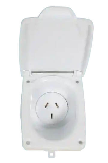 10A AC Power External Outlet White CMS 230Vac Plug N Play - Everything Caravans