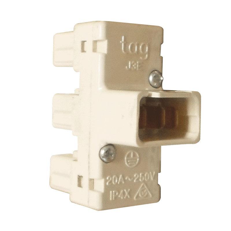 CMS 3 Way Adaptor Beige for Caravan 240 Electrics - Everything Caravans