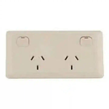 CMS Double Beige 10amp Power Outlet with 20amp install Couplers for Caravan 240 Electrics - Everything Caravans