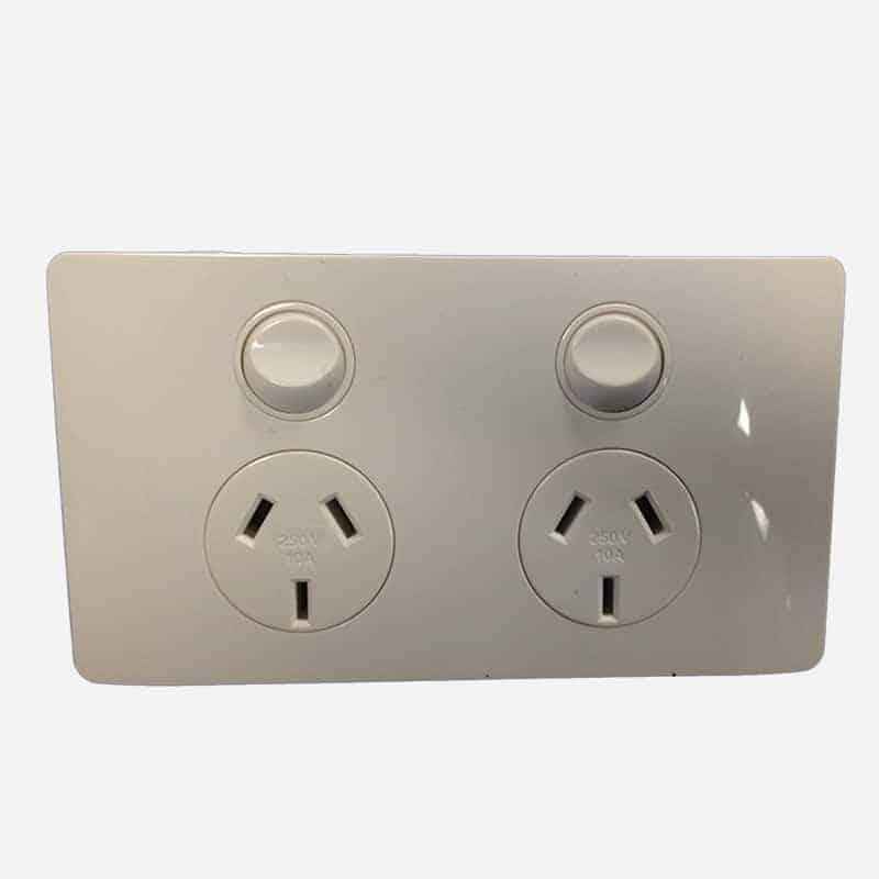 Cms Outlets CMS Power Outlet Double Natural White for Caravan 240 Electrics ...