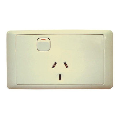 CMS Single Beige 10amp Power Outlet with 20amp install couplers for Caravan 240 Electrics - Everything Caravans