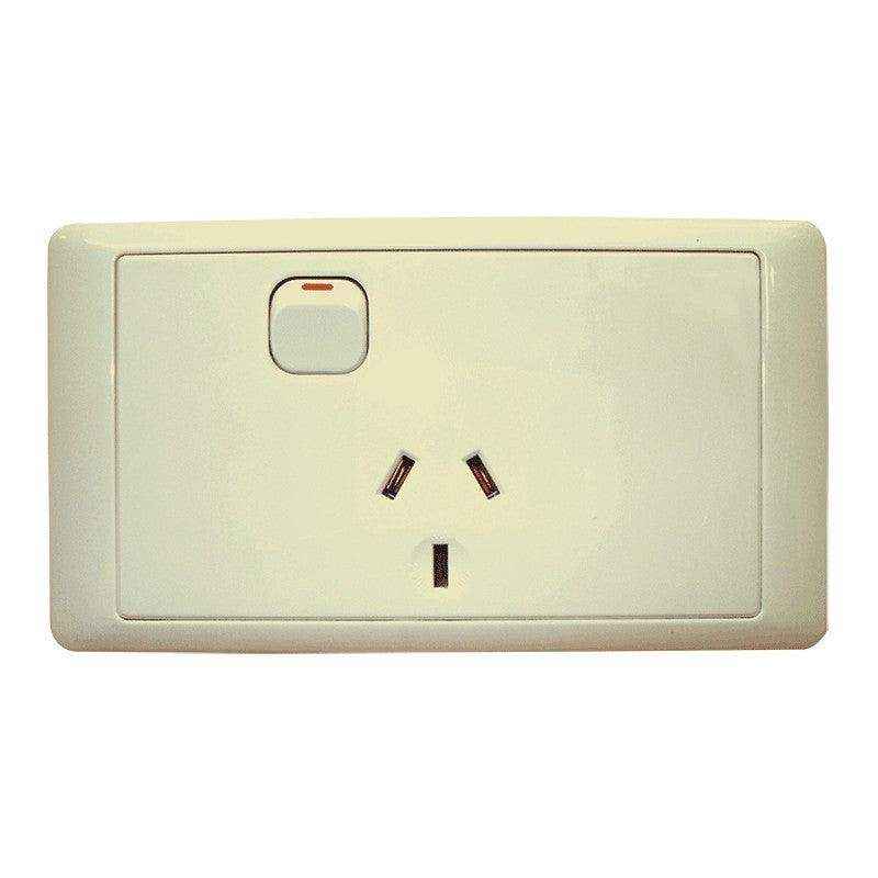 Cms Outlets CMS Single Beige 10amp Power Outlet with 20amp install couplers for Ca ...