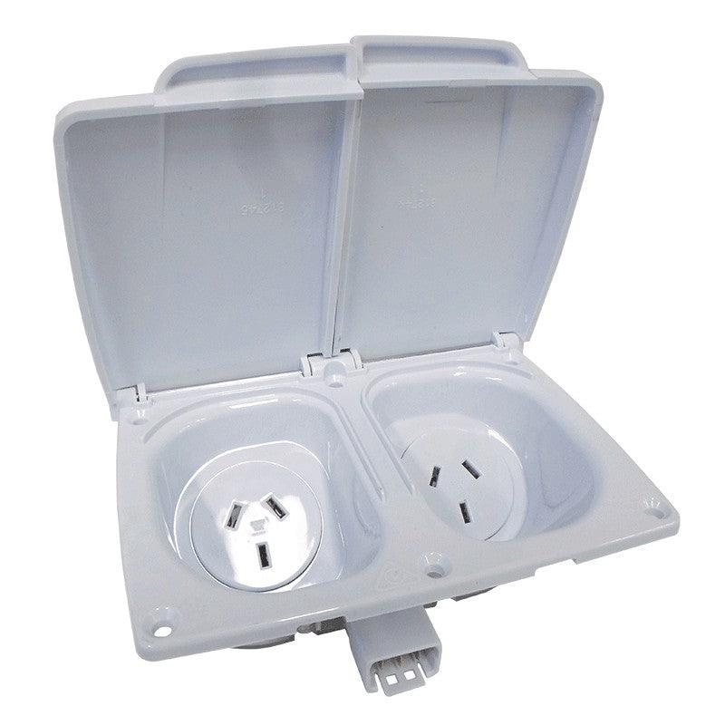 CMS Twin D-Pole Auto Socket Ip44 to J3.1 for Caravan 240 Electrics - Everything Caravans