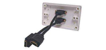 Caravan HDMI Dual Wallplate Dual Cover with Flyleads White - Everything Caravans