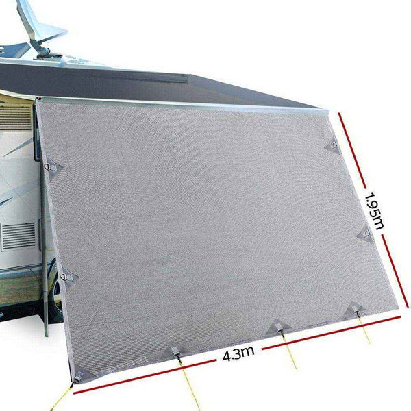 4.3Mx1.95M Caravan Privacy Screens Roll Out Awning End Wall - Everything Caravans