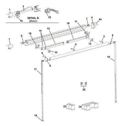 Carefree Freedom Left Hand End Cap Top - White - Everything Caravans