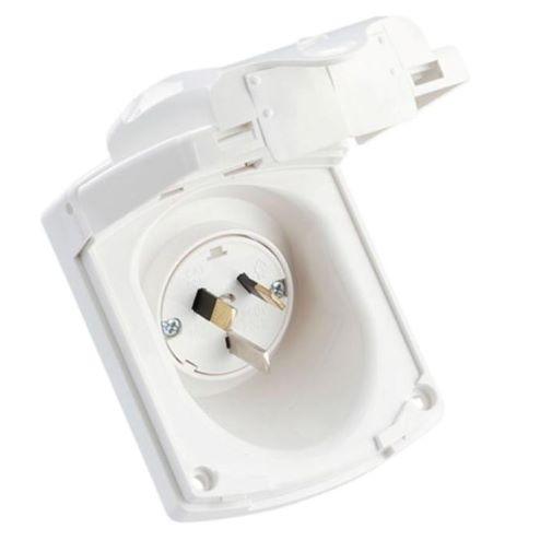 Clipsal External 15amp Power inlet 240volt White New Type - Everything Caravans