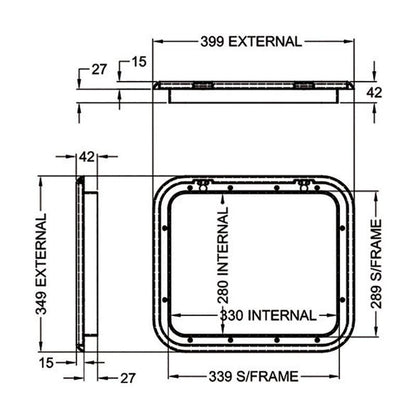 Coast Access Door 1 399X349mm Black RV Hatch - Everything Caravans